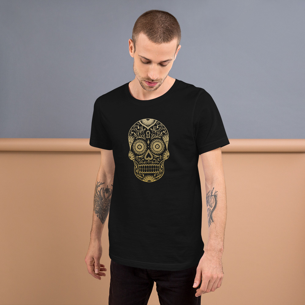 T-shirt tête de mort mexicaine  T-shirts avec des têtes de mort pas chers