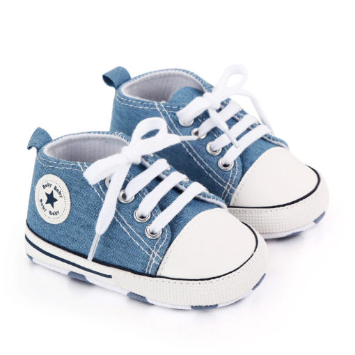 Chaussures rock pour bébé de couleur bleu jean