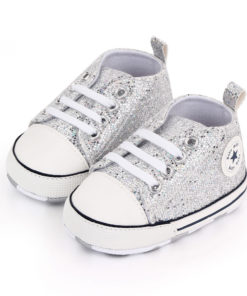 Chaussures bébé rock avec paillettes en argent