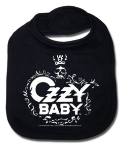 Bavoir Ozzy Osbourne noir pour bébé rock