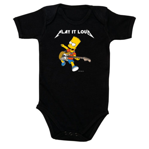 Body rock Bart Simpson et sa guitare pour bébé (noir)