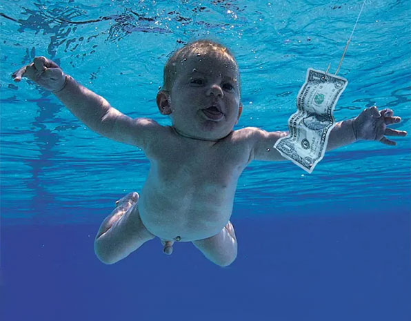 Photo du bébé sur la pochette de l'album Nevermind de Nirvana