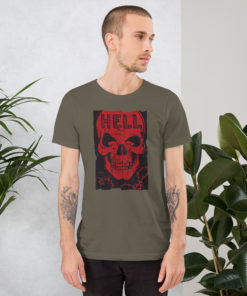 T-shirt Hell tête de mort de couleur vert militaire