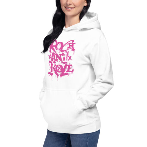 Hoddie Rock and Roll blanc pour femme