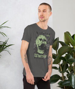 t-shirt tête de mort gris asphalte pour homme (avec label warrior)