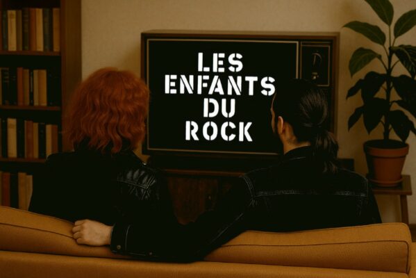 Couple devant la télévision dans les années 80 en train de regarder l'émission les enfants du rock