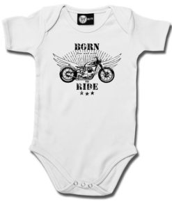 Body bébé moto "BORN TO RIDE" blanc